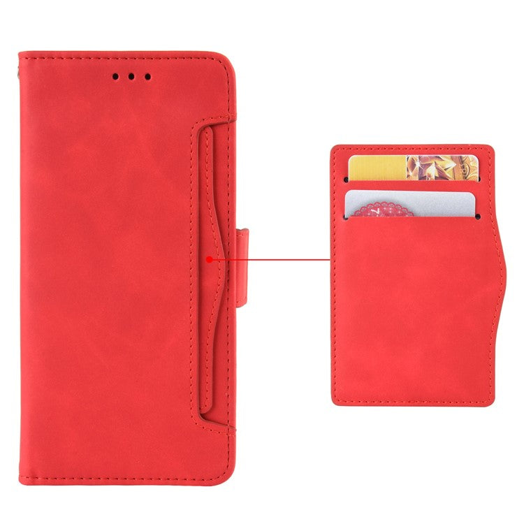 Phone Wallet Case For vivo V25 Pro 5G / S15 Pro 5G, Multiple Card Slots Phone Cover Stand Dual Magnetic Clasp PU Leather Phone Shell - Red