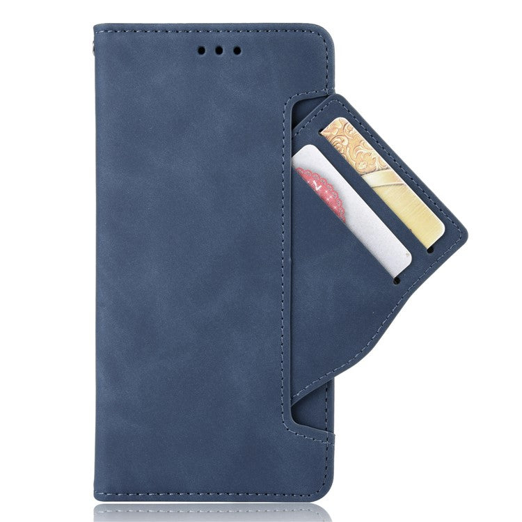 Phone Wallet Case For vivo V25 Pro 5G / S15 Pro 5G, Multiple Card Slots Phone Cover Stand Dual Magnetic Clasp PU Leather Phone Shell - Blue