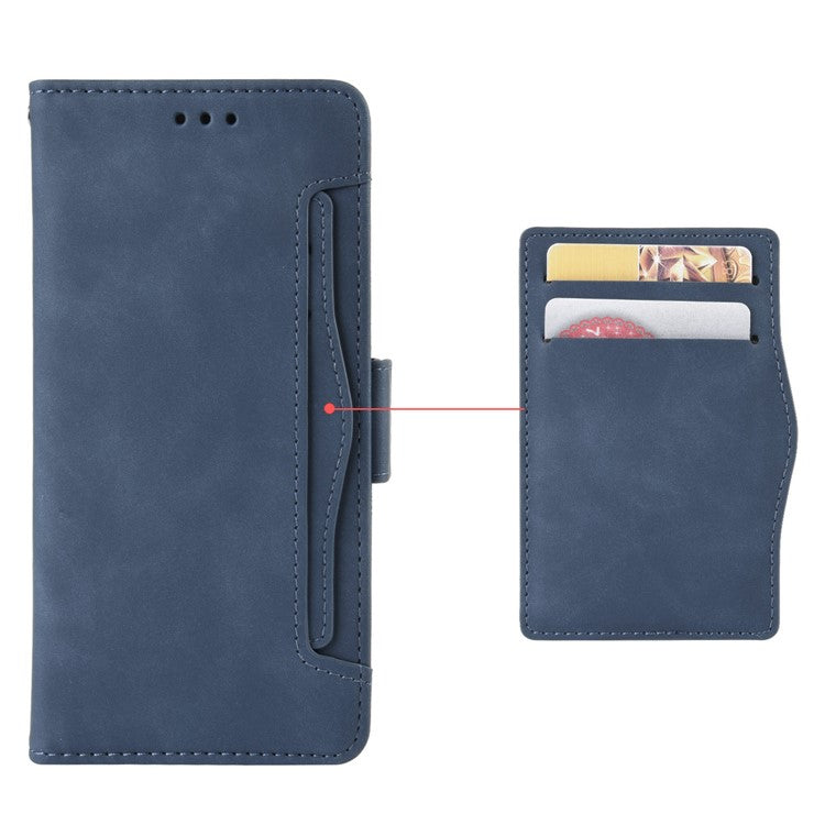 Phone Wallet Case For vivo V25 Pro 5G / S15 Pro 5G, Multiple Card Slots Phone Cover Stand Dual Magnetic Clasp PU Leather Phone Shell - Blue