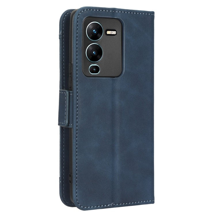 Phone Wallet Case For vivo V25 Pro 5G / S15 Pro 5G, Multiple Card Slots Phone Cover Stand Dual Magnetic Clasp PU Leather Phone Shell - Blue