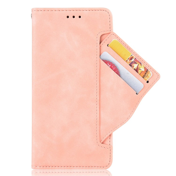 Phone Wallet Case For vivo V25 Pro 5G / S15 Pro 5G, Multiple Card Slots Phone Cover Stand Dual Magnetic Clasp PU Leather Phone Shell - Pink