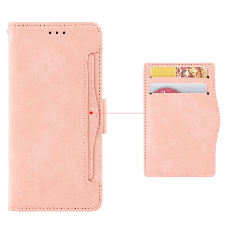 Phone Wallet Case For vivo V25 Pro 5G / S15 Pro 5G, Multiple Card Slots Phone Cover Stand Dual Magnetic Clasp PU Leather Phone Shell - Pink