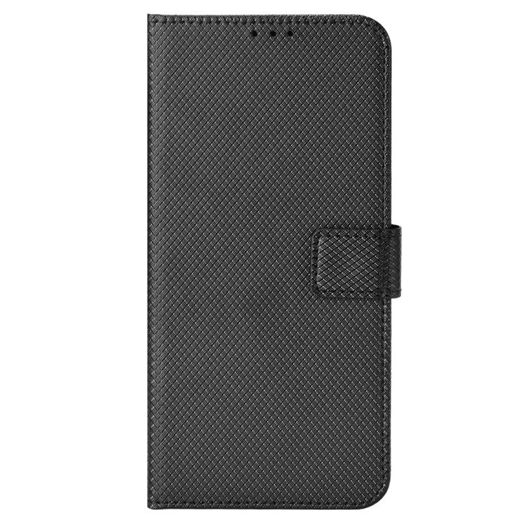 For vivo V25 Pro 5G / S15 Pro 5G Diamond Texture Full Protection PU Leather Cell Phone Case Wallet Stand Shockproof Phone Cover - Black