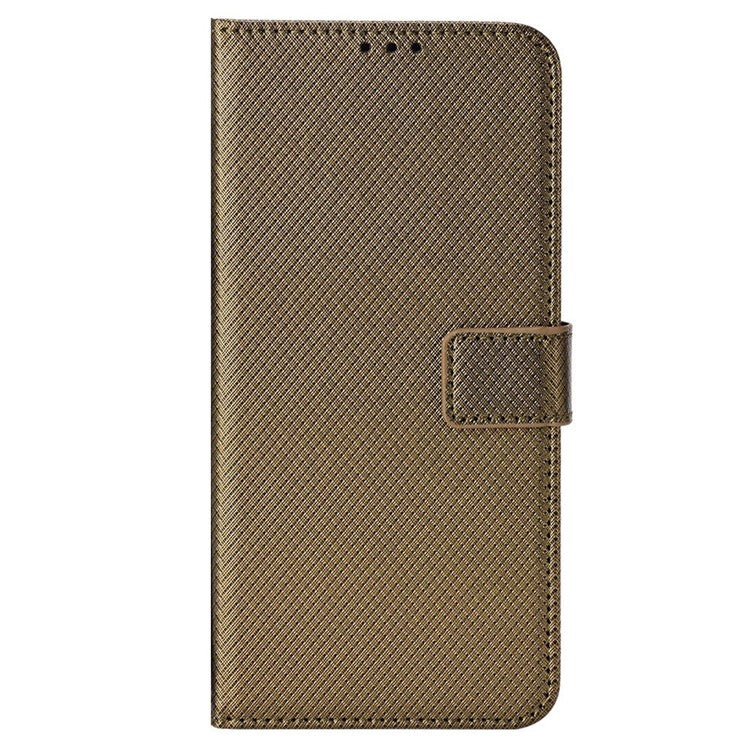 For vivo V25 Pro 5G / S15 Pro 5G Diamond Texture Full Protection PU Leather Cell Phone Case Wallet Stand Shockproof Phone Cover - Brown