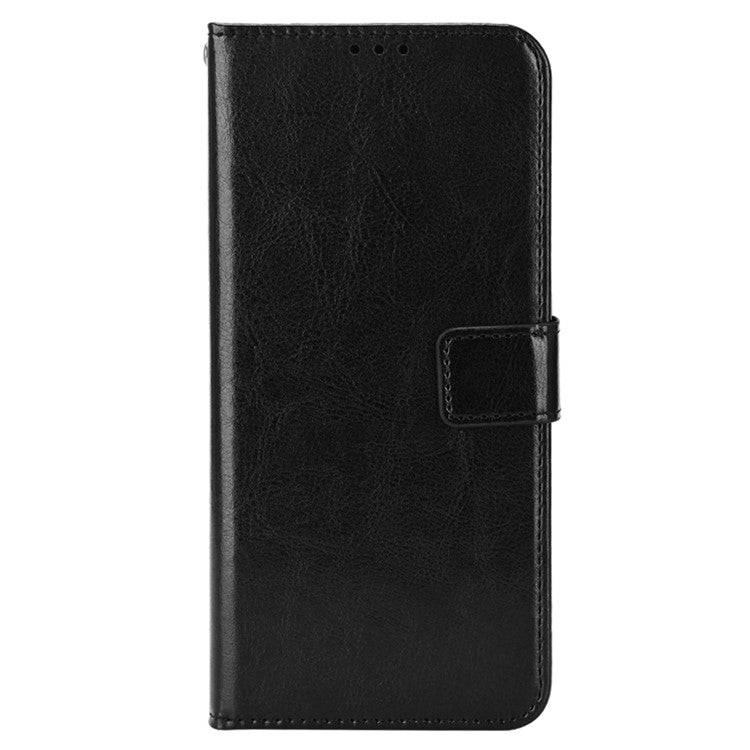 For vivo V25 Pro 5G / S15 Pro 5G Anti-fall Phone Case Stand Crazy Horse Texture Magnetic Clasp PU Leather Scratch-resistant Phone Wallet Cover - Black