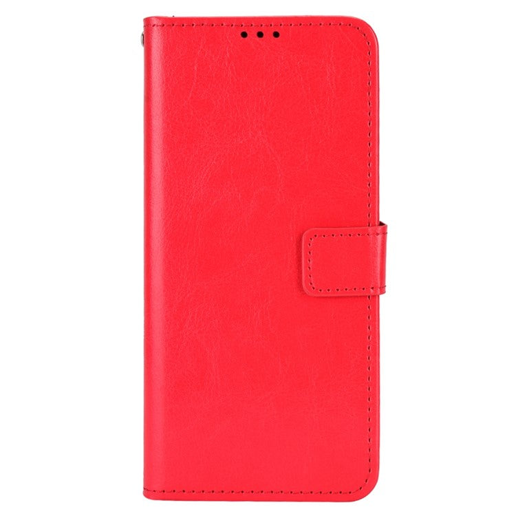 For vivo V25 Pro 5G / S15 Pro 5G Anti-fall Phone Case Stand Crazy Horse Texture Magnetic Clasp PU Leather Scratch-resistant Phone Wallet Cover - Red