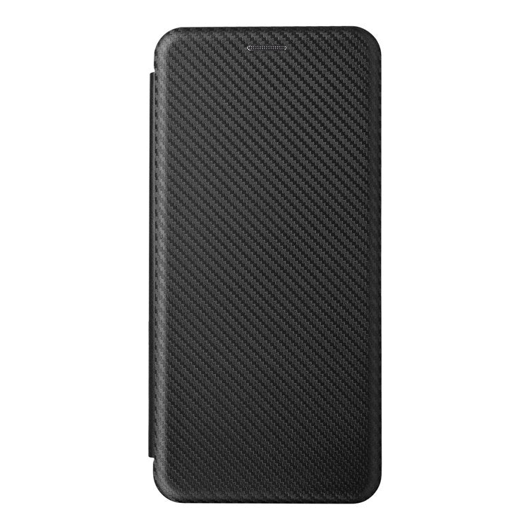 For vivo Y22s 4G / Y35 4G (2022) Magnetic Auto-absorbed Carbon Fiber Texture PU Leather Phone Case Card Slot Design Drop-proof Stand Cover - Black