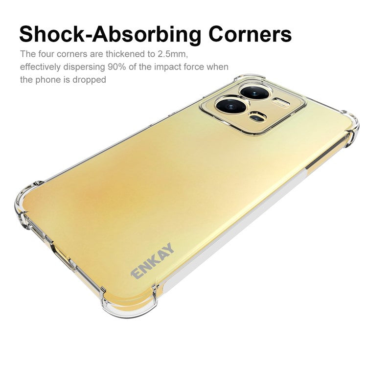 ENKAY HAT PRINCE For vivo V25 5G Anti-slip Strip Edge Phone Case Crystal Clear Anti-fall Soft TPU Cover