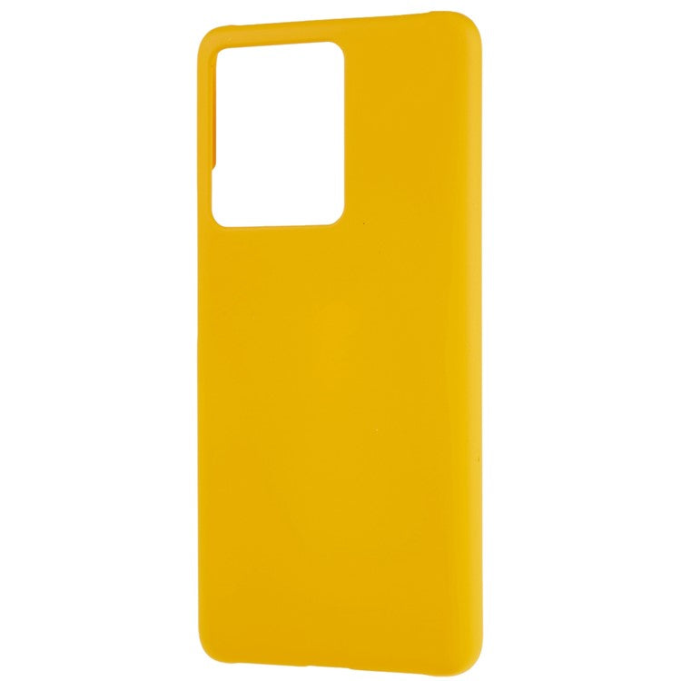 For vivo iQOO 10 5G Hard PC Anti-Scratch Phone Case Glossy Rubberized Anti-Fingerprints Drop Protection Back Cover - Yellow