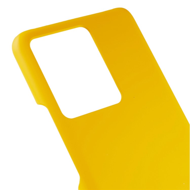 For vivo iQOO 10 5G Hard PC Anti-Scratch Phone Case Glossy Rubberized Anti-Fingerprints Drop Protection Back Cover - Yellow