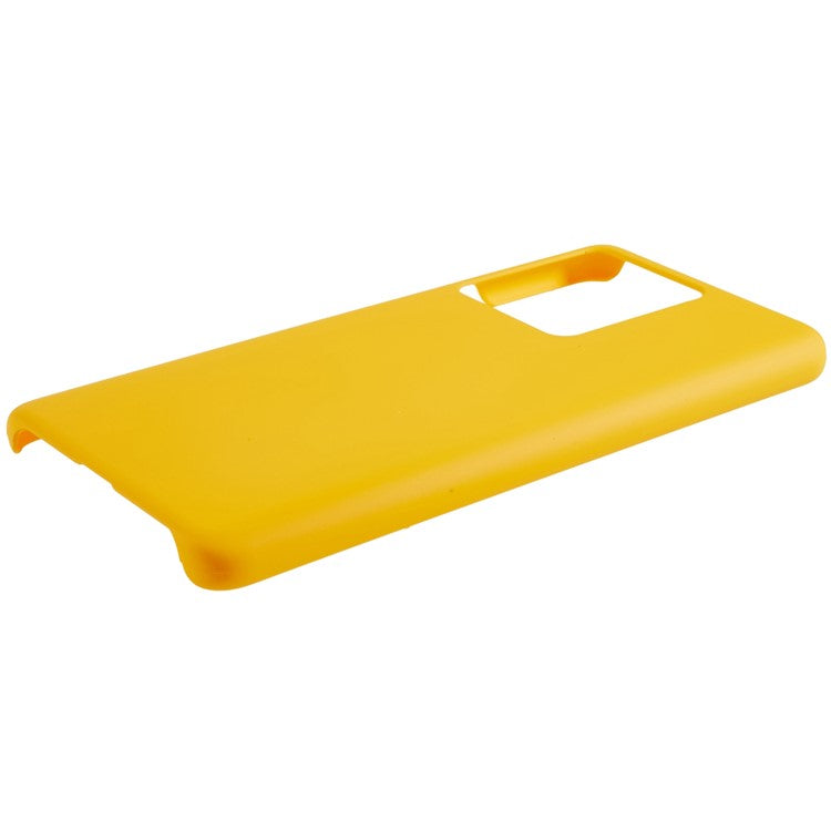 For vivo iQOO 10 5G Hard PC Anti-Scratch Phone Case Glossy Rubberized Anti-Fingerprints Drop Protection Back Cover - Yellow