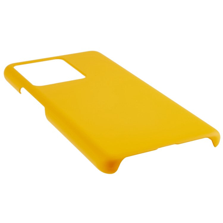 For vivo iQOO 10 5G Hard PC Anti-Scratch Phone Case Glossy Rubberized Anti-Fingerprints Drop Protection Back Cover - Yellow