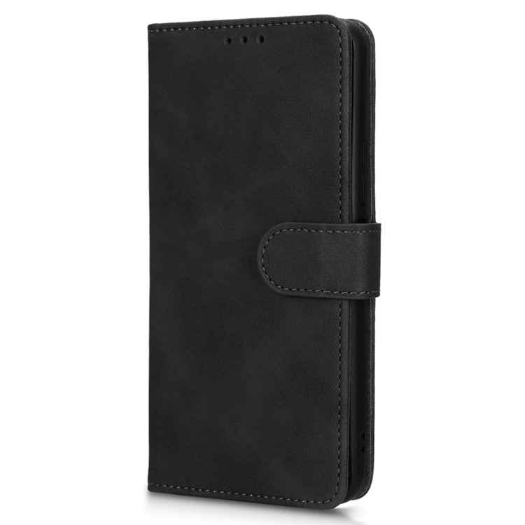 For vivo Y16 4G PU Leather Wallet Phone Case Stand Feature Magnetic Closure Flip Cover - Black