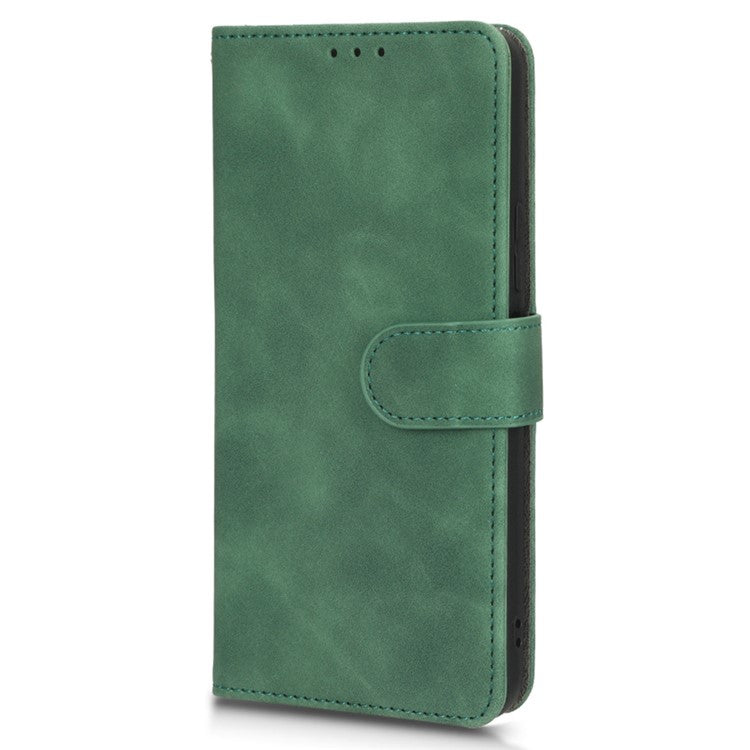 For vivo Y16 4G PU Leather Wallet Phone Case Stand Feature Magnetic Closure Flip Cover - Green