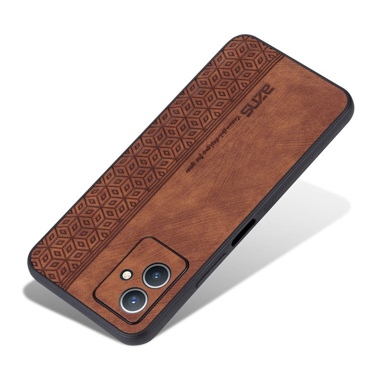 AZNS Anti-scratch Phone Case for vivo Y33s 5G / Y33e 5G, Imprinted Pattern PU Leather Coated TPU Back Cover - Brown