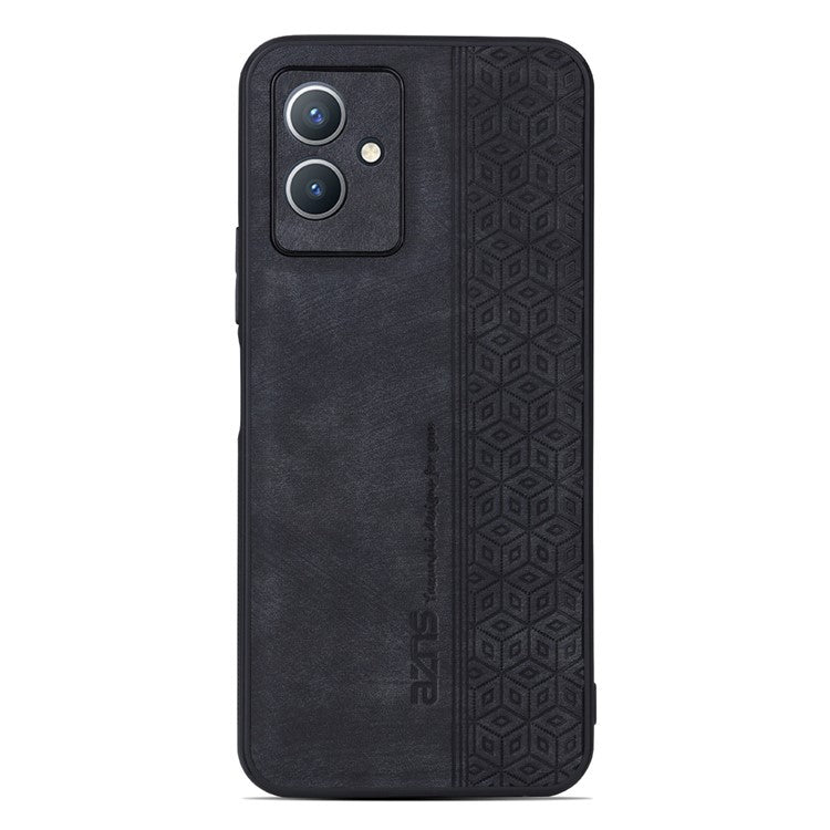 AZNS Anti-scratch Phone Case for vivo Y33s 5G / Y33e 5G, Imprinted Pattern PU Leather Coated TPU Back Cover - Black