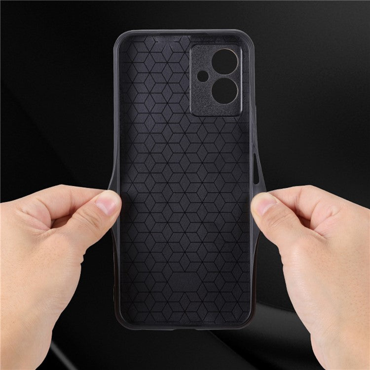 AZNS Anti-scratch Phone Case for vivo Y33s 5G / Y33e 5G, Imprinted Pattern PU Leather Coated TPU Back Cover - Black