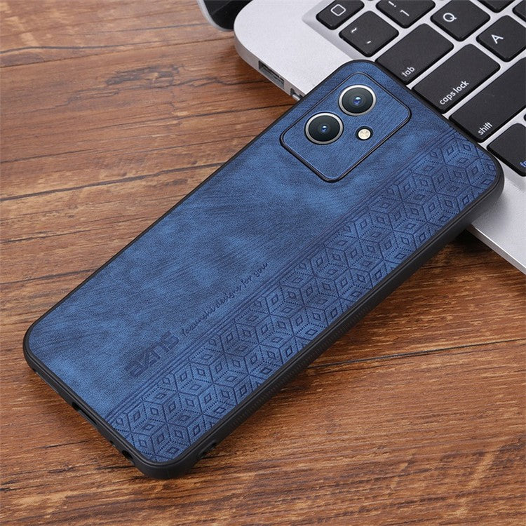 AZNS Anti-scratch Phone Case for vivo Y33s 5G / Y33e 5G, Imprinted Pattern PU Leather Coated TPU Back Cover - Blue