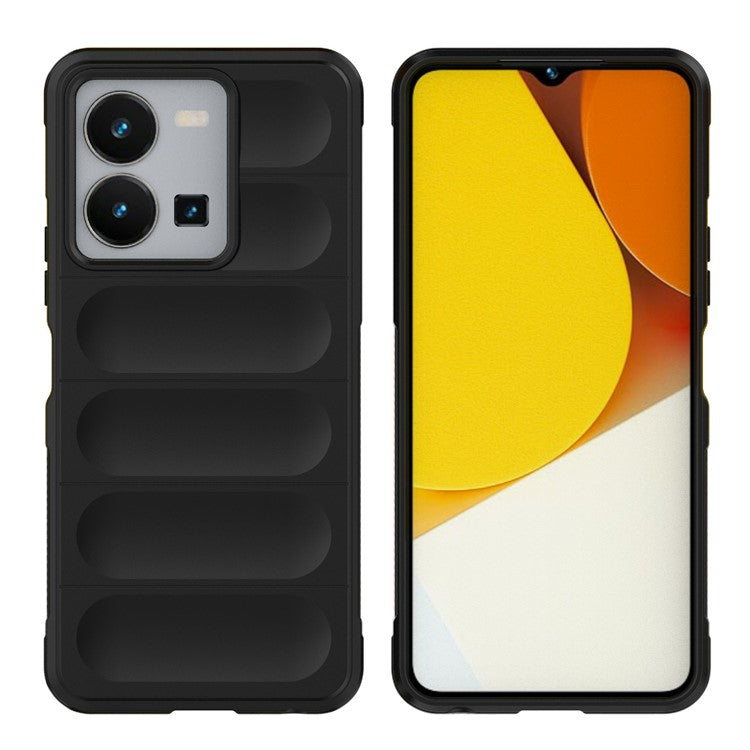 For vivo Y35 4G (2022) Flexible TPU Phone Case Drop-proof Anti-scratch Smartphone Cover - Black