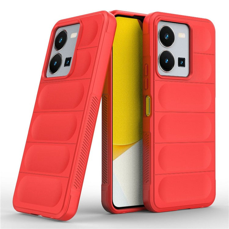 For vivo Y35 4G (2022) Flexible TPU Phone Case Drop-proof Anti-scratch Smartphone Cover - Red