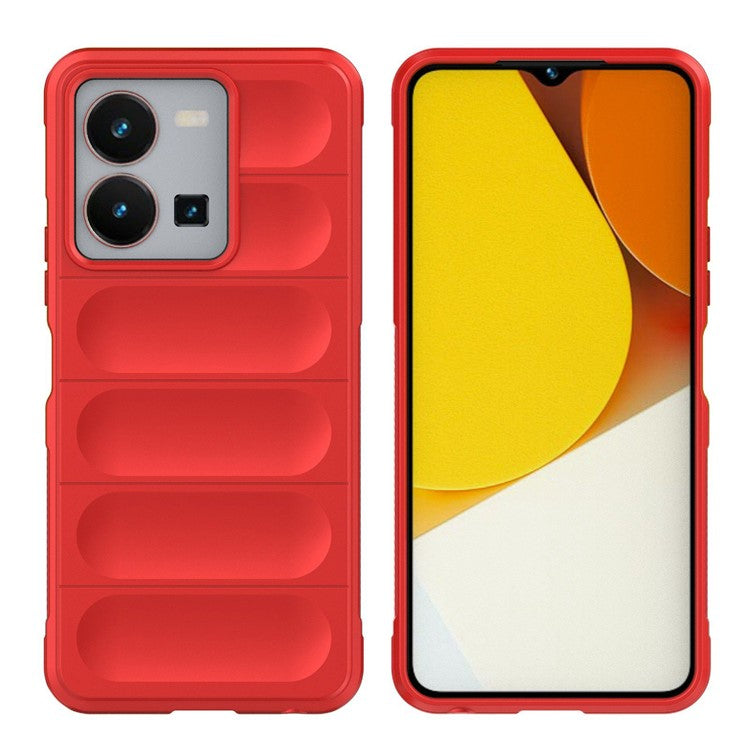 For vivo Y35 4G (2022) Flexible TPU Phone Case Drop-proof Anti-scratch Smartphone Cover - Red