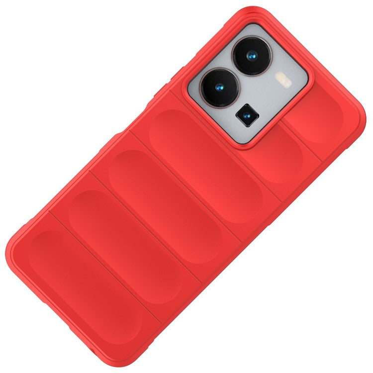 For vivo Y35 4G (2022) Flexible TPU Phone Case Drop-proof Anti-scratch Smartphone Cover - Red