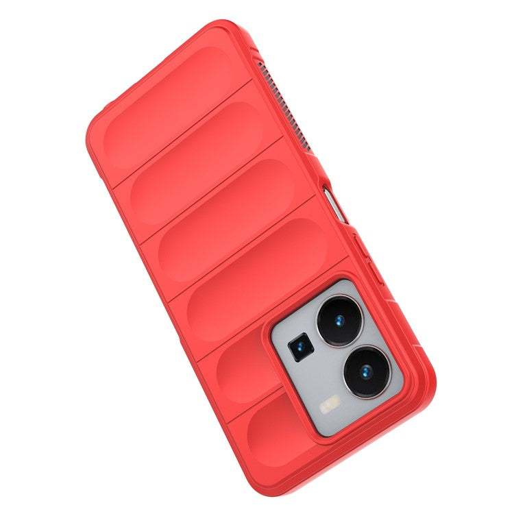 For vivo Y35 4G (2022) Flexible TPU Phone Case Drop-proof Anti-scratch Smartphone Cover - Red