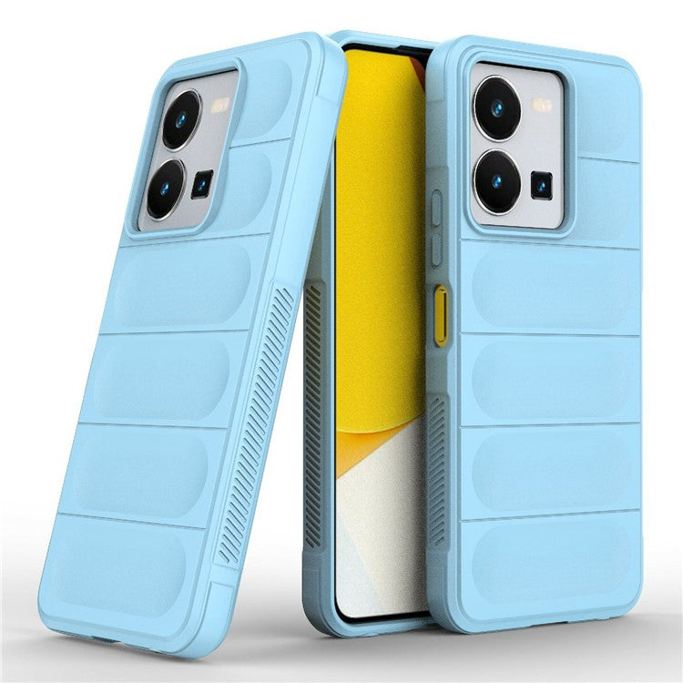 For vivo Y35 4G (2022) Flexible TPU Phone Case Drop-proof Anti-scratch Smartphone Cover - Baby Blue