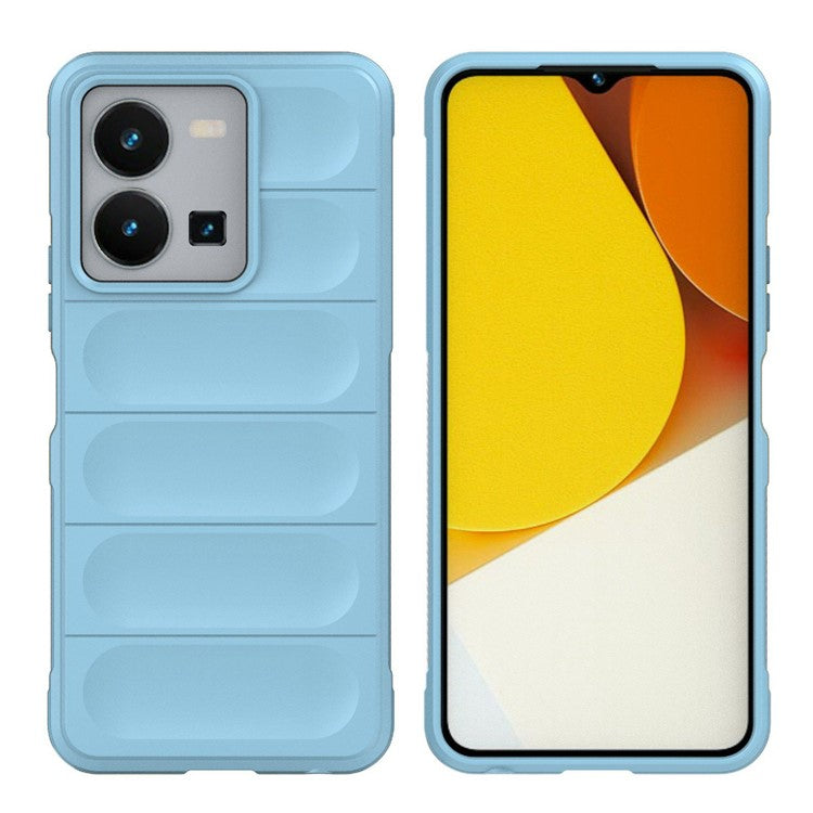 For vivo Y35 4G (2022) Flexible TPU Phone Case Drop-proof Anti-scratch Smartphone Cover - Baby Blue