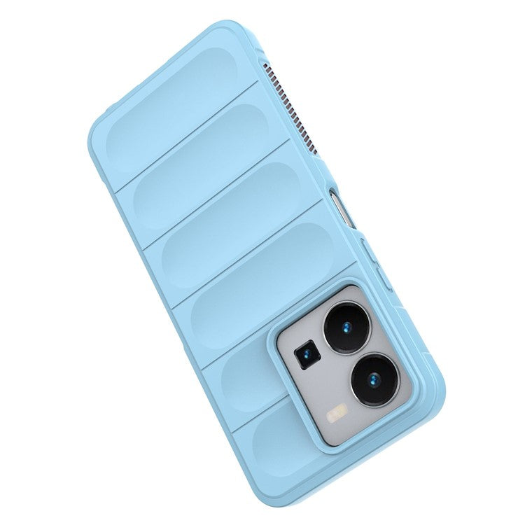 For vivo Y35 4G (2022) Flexible TPU Phone Case Drop-proof Anti-scratch Smartphone Cover - Baby Blue