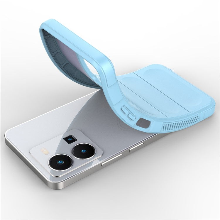 For vivo Y35 4G (2022) Flexible TPU Phone Case Drop-proof Anti-scratch Smartphone Cover - Baby Blue