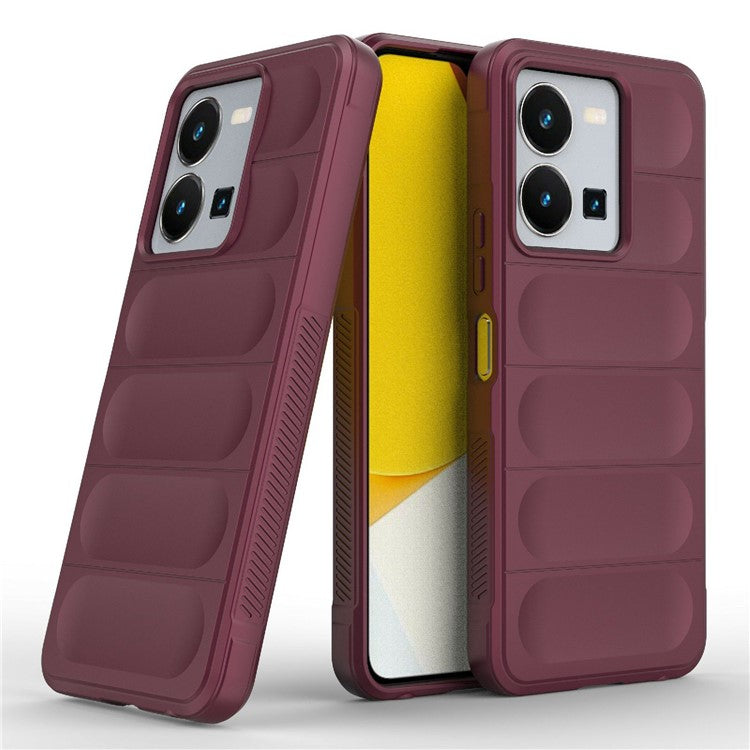 For vivo Y35 4G (2022) Flexible TPU Phone Case Drop-proof Anti-scratch Smartphone Cover - Wine Red