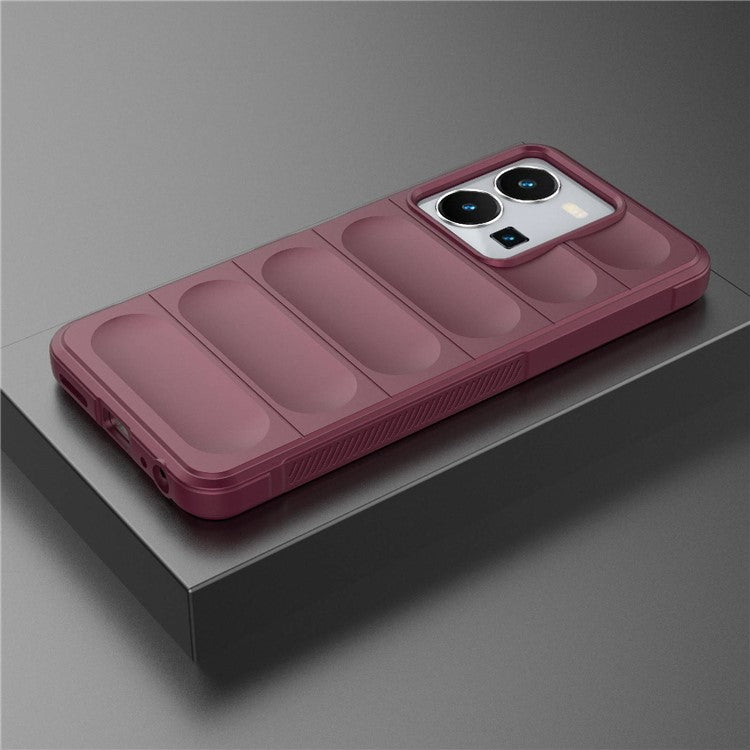 For vivo Y35 4G (2022) Flexible TPU Phone Case Drop-proof Anti-scratch Smartphone Cover - Wine Red