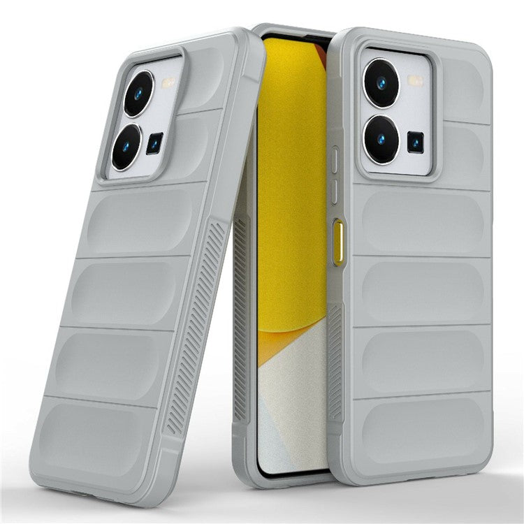 For vivo Y35 4G (2022) Flexible TPU Phone Case Drop-proof Anti-scratch Smartphone Cover - Light Grey