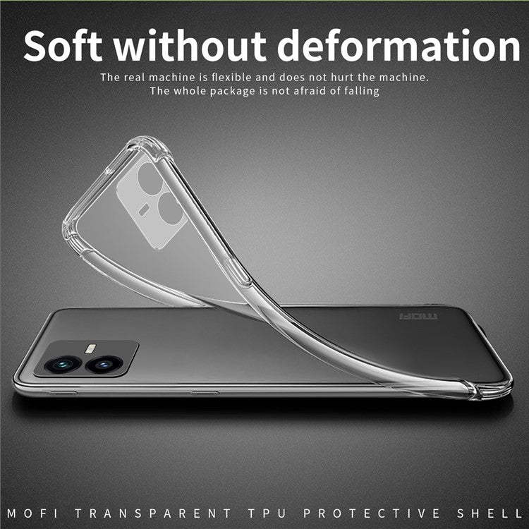 MOFI for vivo Y22 4G / Y22s 4G Not-Yellowing Protective Phone Cover, Clear Crystal TPU Shell Case