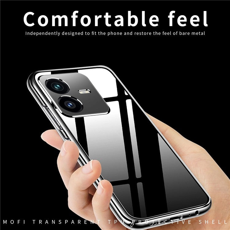 MOFI for vivo Y22 4G / Y22s 4G Not-Yellowing Protective Phone Cover, Clear Crystal TPU Shell Case