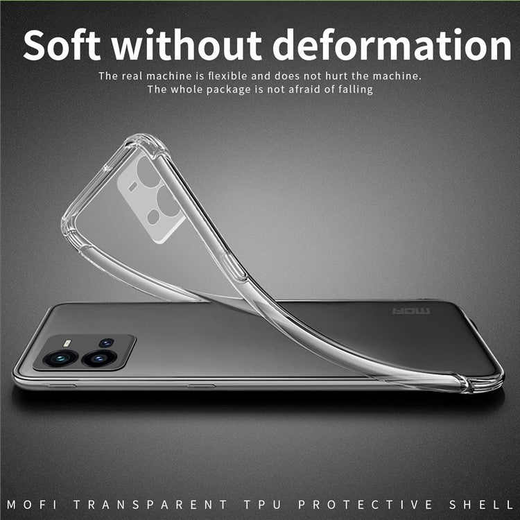 MOFI for vivo V25 5G Anti-drop TPU Shell, Clear Crystal Not-Yellowing Case Protective Phone Cover