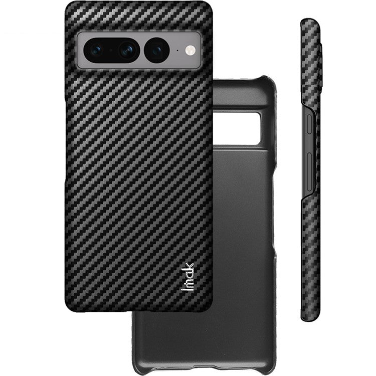 IMAK Ruiyi Series for Google Pixel 7 Pro 5G Carbon Fiber Texture Anti-drop Phone Case PU Leather Coated PC Back Cover