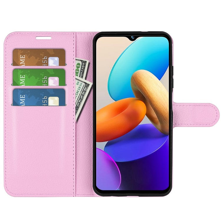 For vivo Y22s 4G Litchi Texture PU Leather + TPU Full Protection Case Wallet Stand Phone Cover - Pink