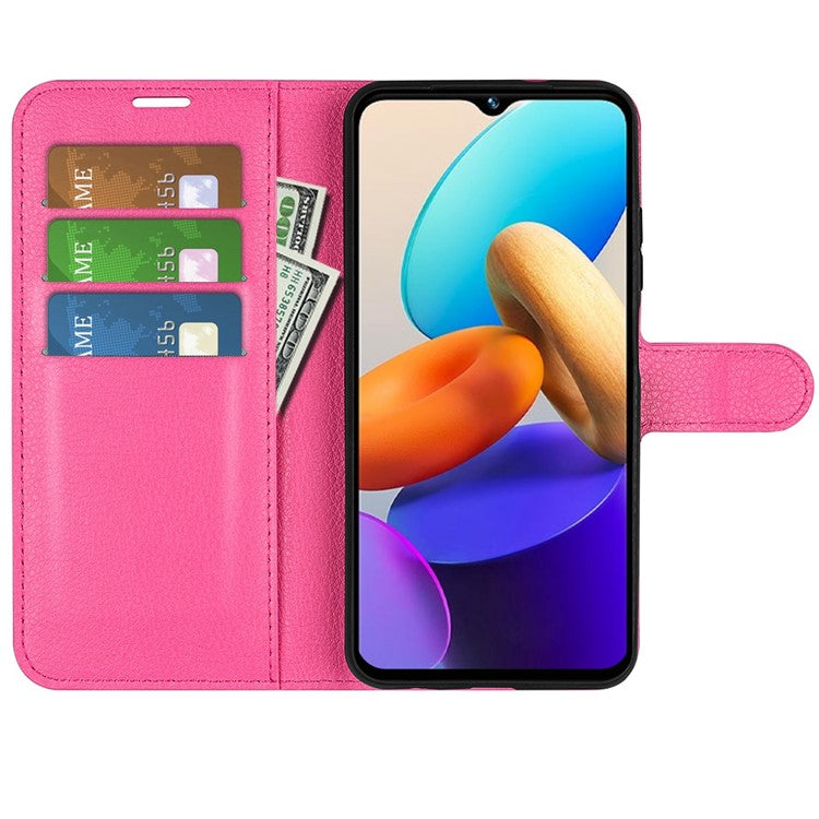 For vivo Y22s 4G Litchi Texture PU Leather + TPU Full Protection Case Wallet Stand Phone Cover - Rose