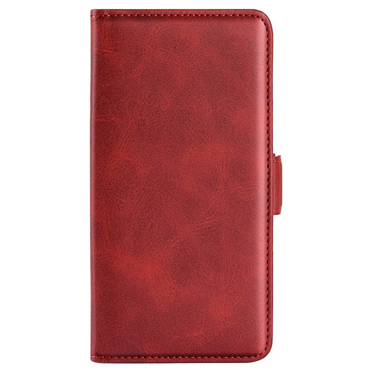 For vivo Y22s 4G Calf Texture PU Leather Wallet Stand Case Anti-scratch Dual Magnetic Clasp Phone Cover - Red