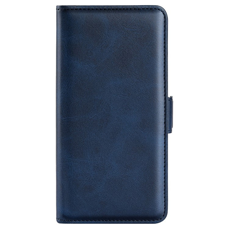 For vivo Y22s 4G Calf Texture PU Leather Wallet Stand Case Anti-scratch Dual Magnetic Clasp Phone Cover - Blue