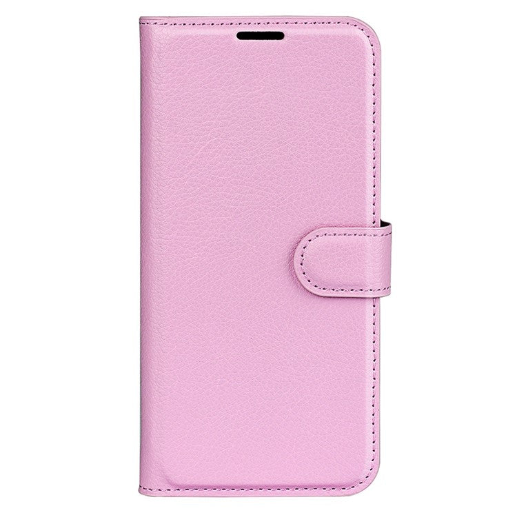 For vivo Y16 4G Litchi Texture PU Leather Wallet Stand Case Magnetic Clasp Folio Flip Protective Cover - Pink