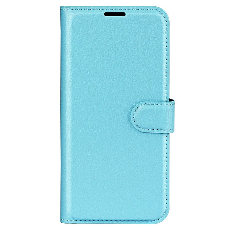 For vivo Y16 4G Litchi Texture PU Leather Wallet Stand Case Magnetic Clasp Folio Flip Protective Cover - Blue