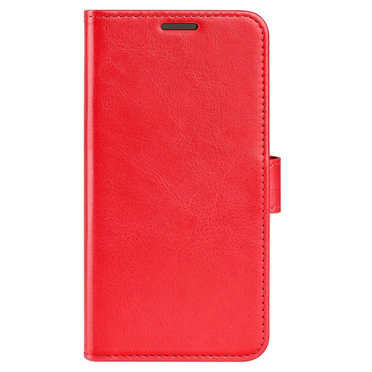 PU Leather Stand Phone Case for vivo Y16 4G, Crazy Horse Texture Folio Flip Foldable Stand Wallet Cover - Red