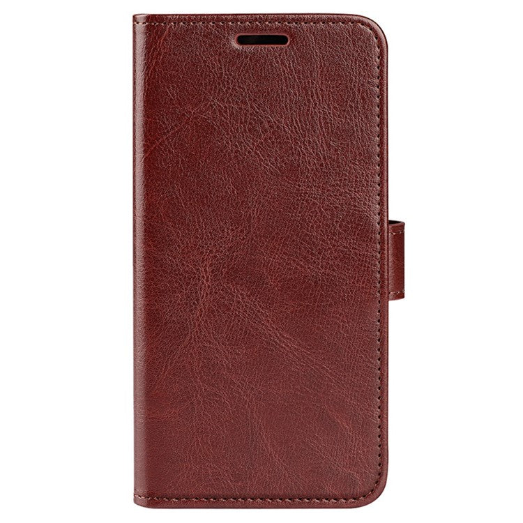 PU Leather Stand Phone Case for vivo Y16 4G, Crazy Horse Texture Folio Flip Foldable Stand Wallet Cover - Brown