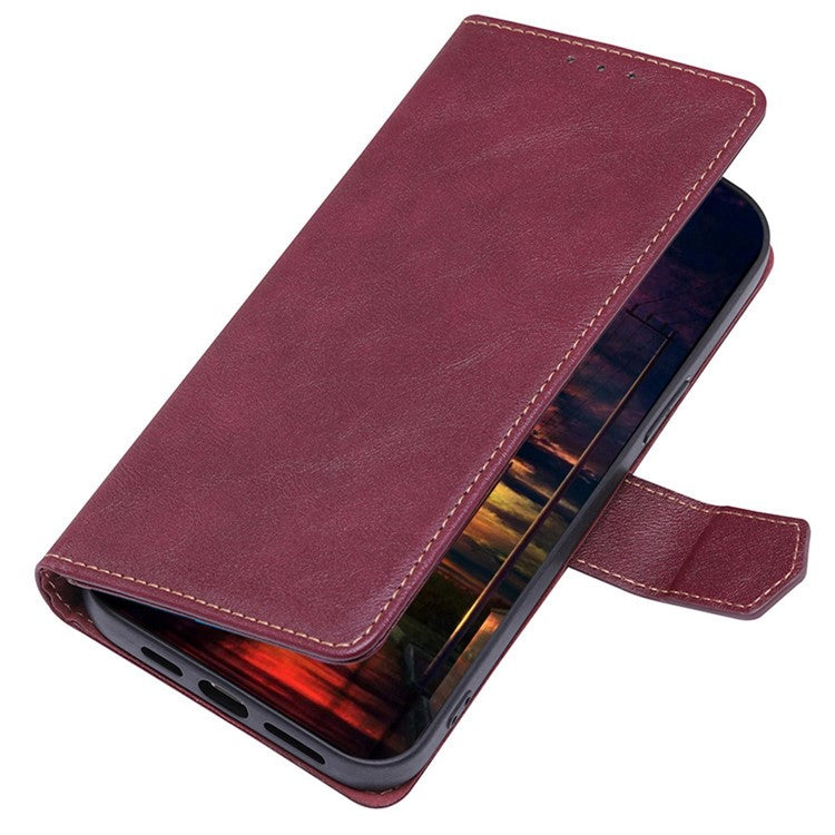 For vivo Y35 4G (2022) / Y22s 4G / Y22 4G RFID Blocking PU Leather Phone Protective Shell Water-repellent Flip Stand Wallet Cover - Wine Red