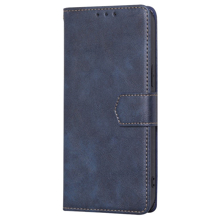 For vivo Y35 4G (2022) / Y22s 4G / Y22 4G RFID Blocking PU Leather Phone Protective Shell Water-repellent Flip Stand Wallet Cover - Blue