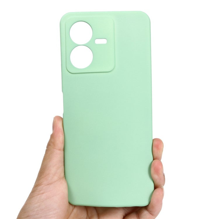 Flexible Liquid Silicone Phone Case for vivo Y22 4G / Y22s 4G, Thickening Design Soft Microfiber Lining Phone Cover - Green