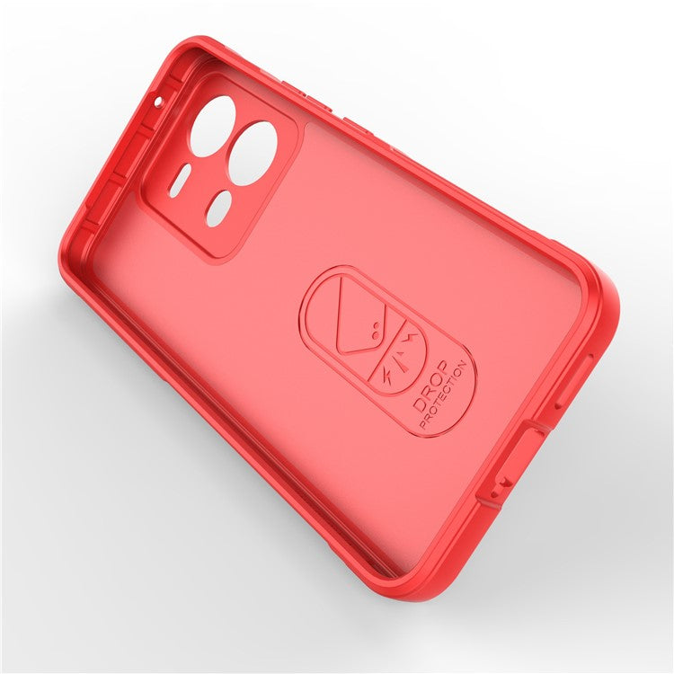 For vivo V25 5G Flexible TPU Mobile Phone Back Cover Scratch Proof Phone Protective Case - Red